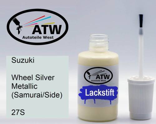 Suzuki, Wheel Silver Metallic (Samurai/Side), 27S: 20ml Lackstift, von ATW Autoteile West.